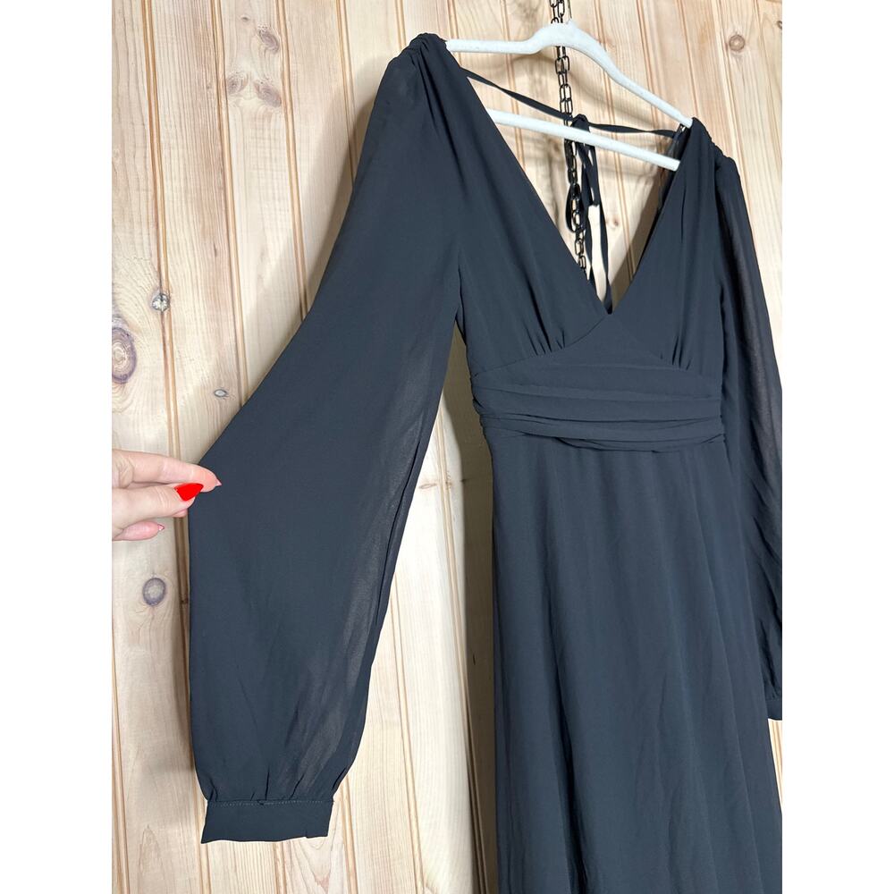 NWT Lulus Love You So Black Long Sleeve Maxi Dress Sz S - Picture 3 of 7